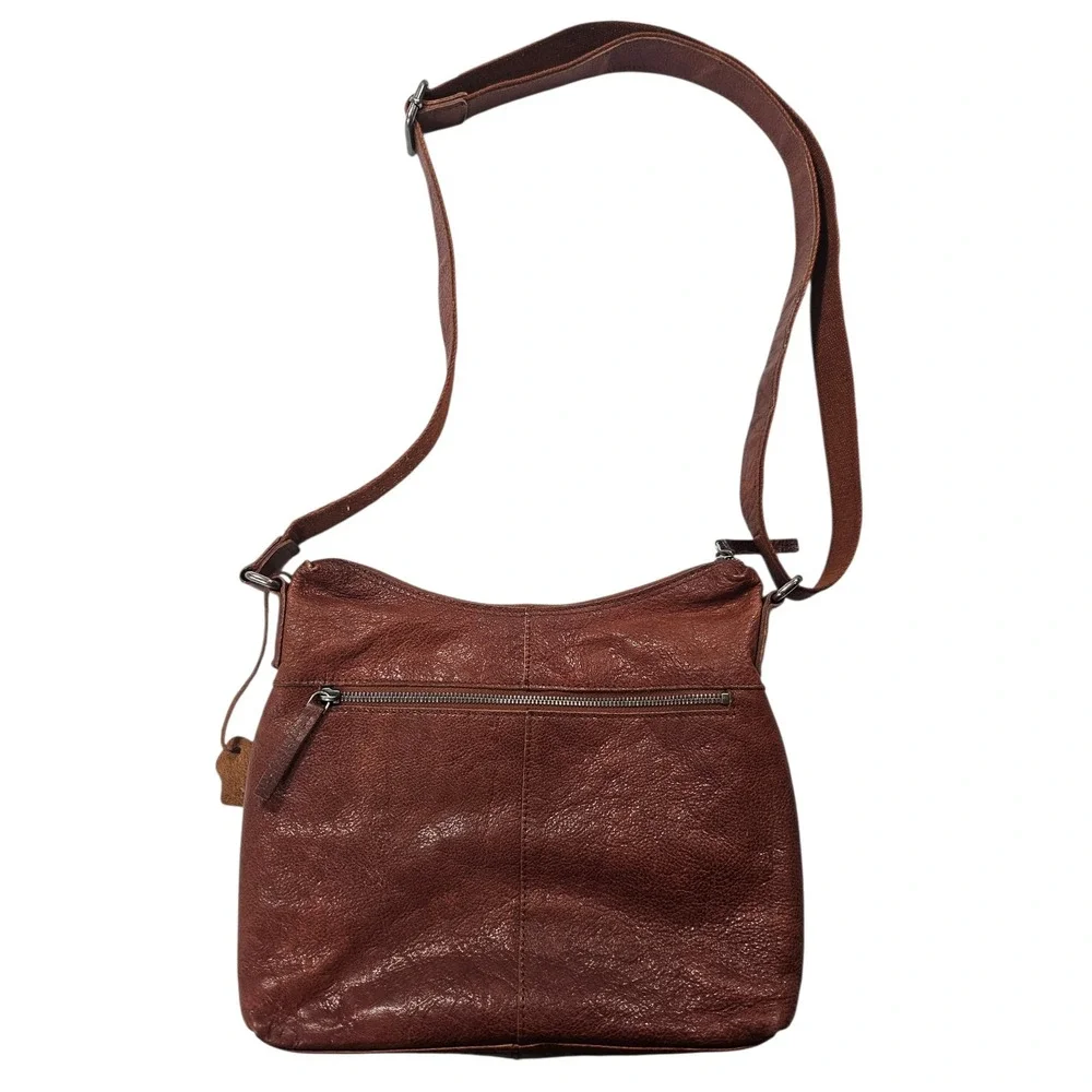 Spikes & Sparrow Cognac Brown Leather Crossbody Bag  Messenger Cargo Pockets